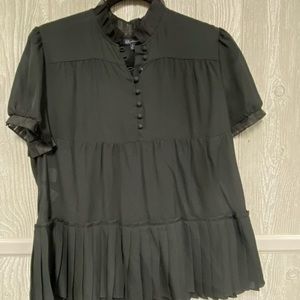 Sheer Black Anne Klein Top Size Small NWOT